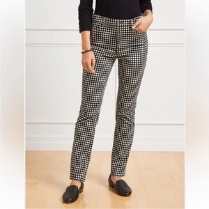 Talbots High Waist Straight Leg Buffalo Plaid Corduroy Pants Size 2